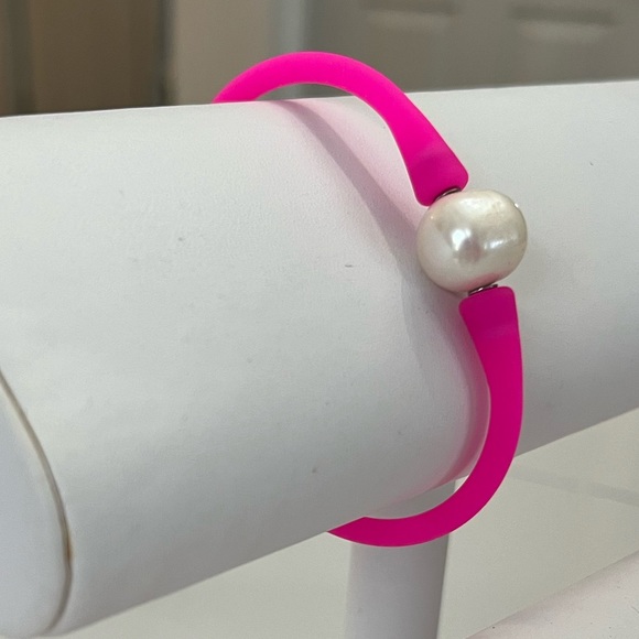 FRESH WATER PEARL | Silicone Jelly Bracelet | NEW! - Picture 3 of 11